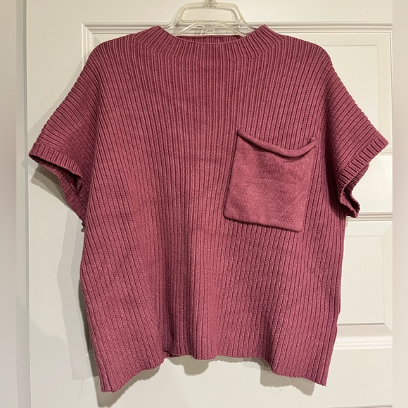 The Mint Julep Boutique Sweaters - Women's Ribbed Short-Sleeve Sweater in Dusty Rose